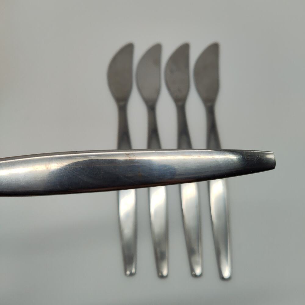 5X BK Gense FOCUS Satin 18-8 Stainless SWEDEN Flatware Butter Knives